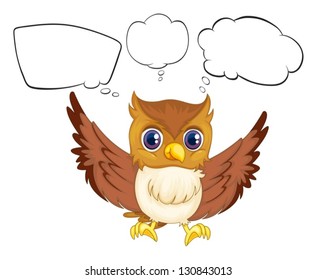 Illustration of an owl thinking