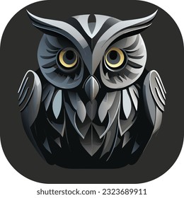 ilustración owl, diseño de camisetas, arte vectorial, lindo y peculiar, arte de fantasía, búho - ilustración vectorial. Diseño de iconos en el fondo vendido