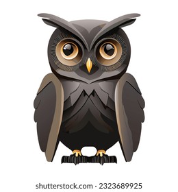 ilustración owl, diseño de camisetas, arte vectorial, lindo y peculiar, arte de fantasía, búho - ilustración vectorial. Diseño de iconos en el fondo vendido