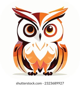 ilustración owl, diseño de camisetas, arte vectorial, lindo y peculiar, arte de fantasía, búho - ilustración vectorial. Diseño de iconos en el fondo vendido