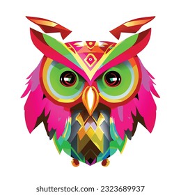 ilustración owl, diseño de camisetas, arte vectorial, lindo y peculiar, arte de fantasía, búho - ilustración vectorial. Diseño de iconos en el fondo vendido