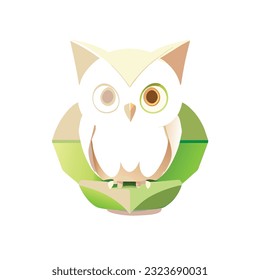 ilustración owl, diseño de camisetas, arte vectorial, lindo y peculiar, arte de fantasía, búho - ilustración vectorial. Diseño de iconos en el fondo vendido