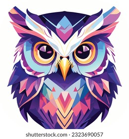 ilustración owl, diseño de camisetas, arte vectorial, lindo y peculiar, arte de fantasía, búho - ilustración vectorial. Diseño de iconos en el fondo vendido