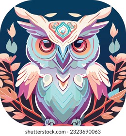 ilustración owl, diseño de camisetas, arte vectorial, lindo y peculiar, arte de fantasía, búho - ilustración vectorial. Diseño de iconos en el fondo vendido