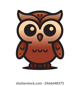 Ilustración del diseño del Vector del búho con el fondo blanco bueno para los niños y la educación