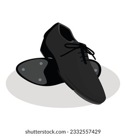 illustration of Oxford style tap shoes design flat modern illustration