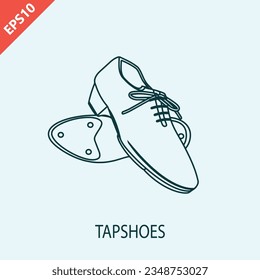 illustration of Oxford style tap shoes design flat modern illustration