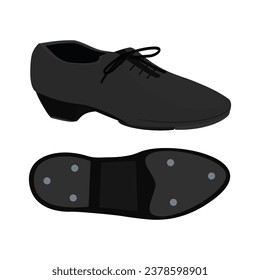 illustration of Oxford style tap shoes design flat modern illustration