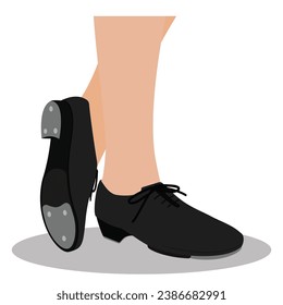 illustration of Oxford style tap shoes design flat modern illustration