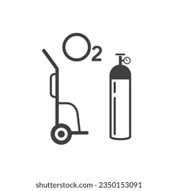 illustration of oxygen cylinder, vector art.
