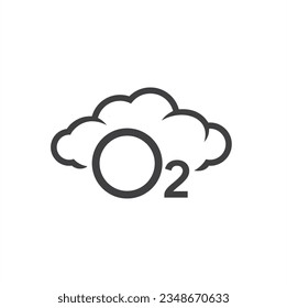 illustration of oxygen, o2 icon, vector art.