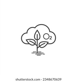 illustration of oxygen, o2 icon, vector art.