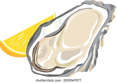 Illustration of oysters and lemons