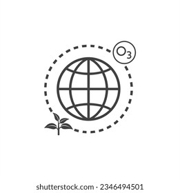 illustration of ozone, o3 molecule, vector art.