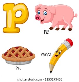 Illustration of P alphabet