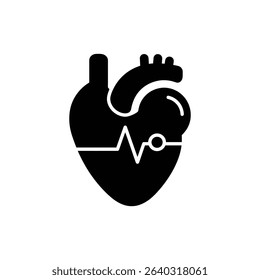 Illustration of pacemaker node located inside human heart