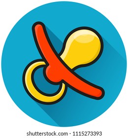 Illustration of pacifier circle blue icon concept