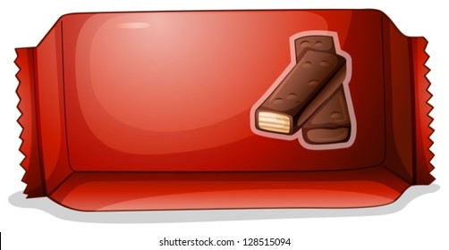 Illustration of a pack of chocolate on a white background