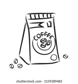 illustration of a pack of coffee beans