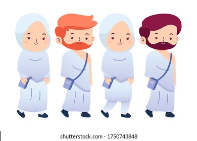 Illustration pack cute Characters Hajj theme