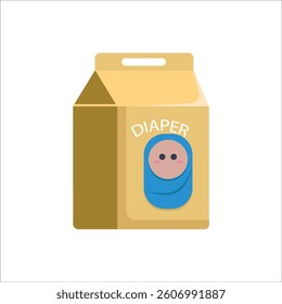 An illustration of a pack of diapers, showcasing comfort and protection for babies.