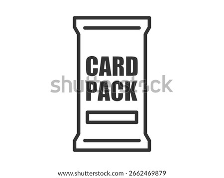 Illustration of a pack icon (drawing color) for trading cards.