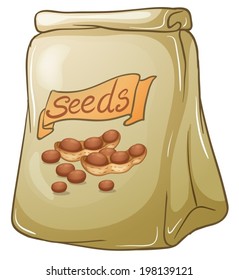 Illustration of a pack of nut seeds on a white background
