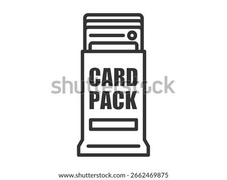 Illustration of the pack opening icon (drawing color) for trading cards.
