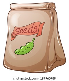 Illustration of a pack of seeds on a white background