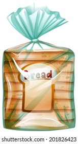 Illustration einer Packung geschnitten Brot auf weißem Hintergrund