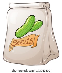 Illustration of a pack of vegetable seeds on a white background