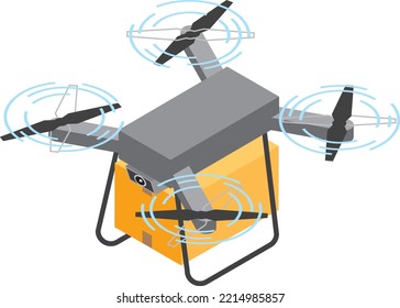 Illustration of a package delivery drone