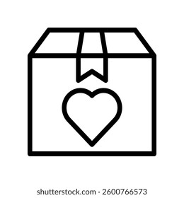 Illustration of Package with Heart Symbol Representing Love and Kindness
