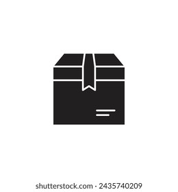 illustration of a package. The package is sitting on a white background. The icon is simple and easy to understand. Perfect for use in a of  online shopping apps, marketplaces, websites, and business