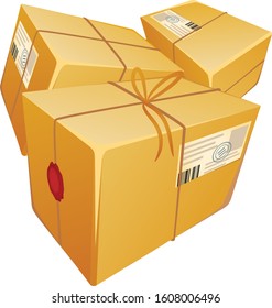 Illustration of packages, with white background vector