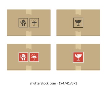 Ilustración de una caja de cartón envasada.