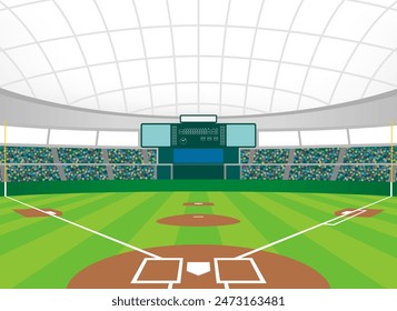 Illustration of the packed dome stadium