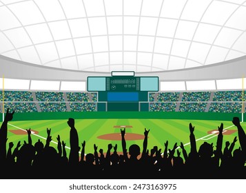 Illustration of the packed dome stadium