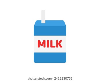 Illustration of packed milk for school lunch.