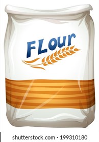 Illustration of a packet of flour on a white background