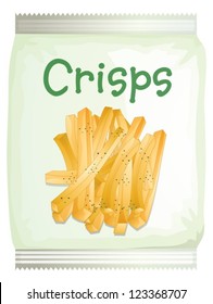 Illustration of a packet of frech fries on a white background