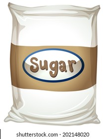 Illustration Of A Packet Of Sugar On A White Background