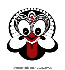 Illustration of a 'Padayani' face. Padayani is a ritualistic art form of Kerala, India.