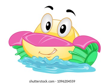 Illustration of a Paddle Boat Mascot Running on Water