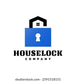 illustration of a padlock with a house shape on top. good for any business related to home security.