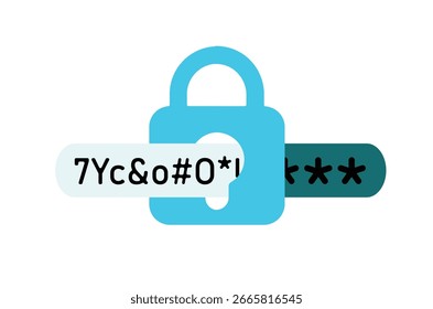 Ilustração do sistema de cadeado, Criptografia de senha
