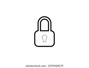 Illustration of a padlock on a white background using an outline style