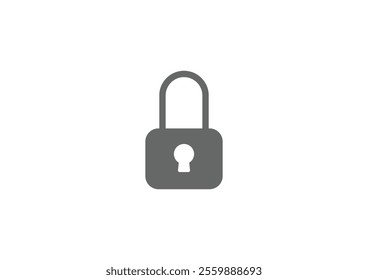 Illustration of a padlock on a white background using a flat design style