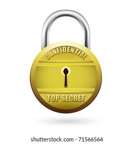illustration of padlock showing security on isolated background