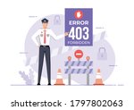 An illustration for page 403 Error forbidden site. Connection error Access Denied.